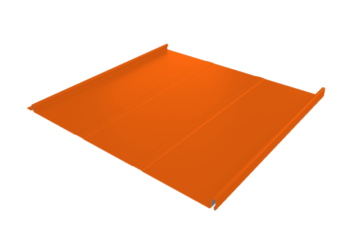 Фальц двойной стоячий Line Grand Line 0,45 PE с пленкой на замках RAL 2004 оранжевый