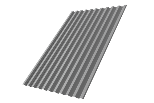 Профнастил С21R 0.45 PE цвет RAL 9006 бело-алюминиевый