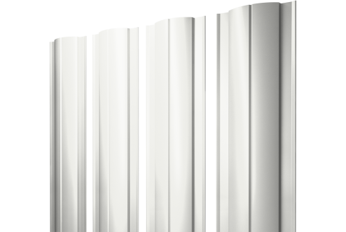 Штакетник Круглый с прямым резом 0.45 PE RAL 9003 сигнальный белый