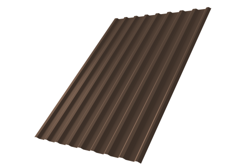 Профнастил С20R Grand Line 0,5 GreenCoat Pural BT RR 887 шоколадно-коричневый (RAL 8017 шоколад)