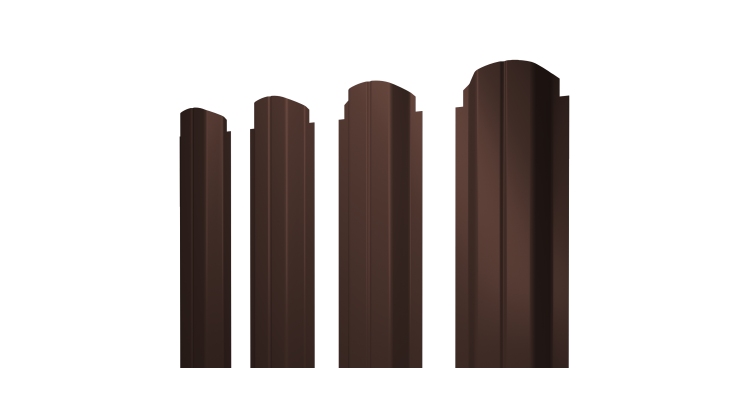 Штакетник П-образный А фигурный 0,5 PurPro Matt 275 RAL 8017 шоколад