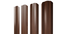 Штакетник М-образный А фигурный 0,45 Print Elite Choco Wood TwinColor