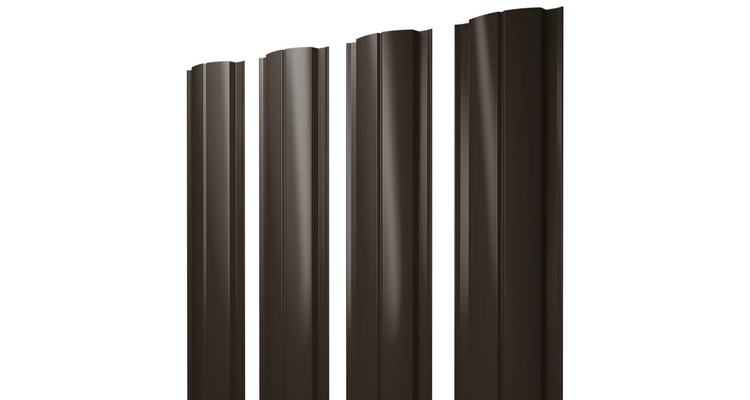 Штакетник Полукруглый Slim 0,5 PurLite Мatt RR 32 темно-коричневый
