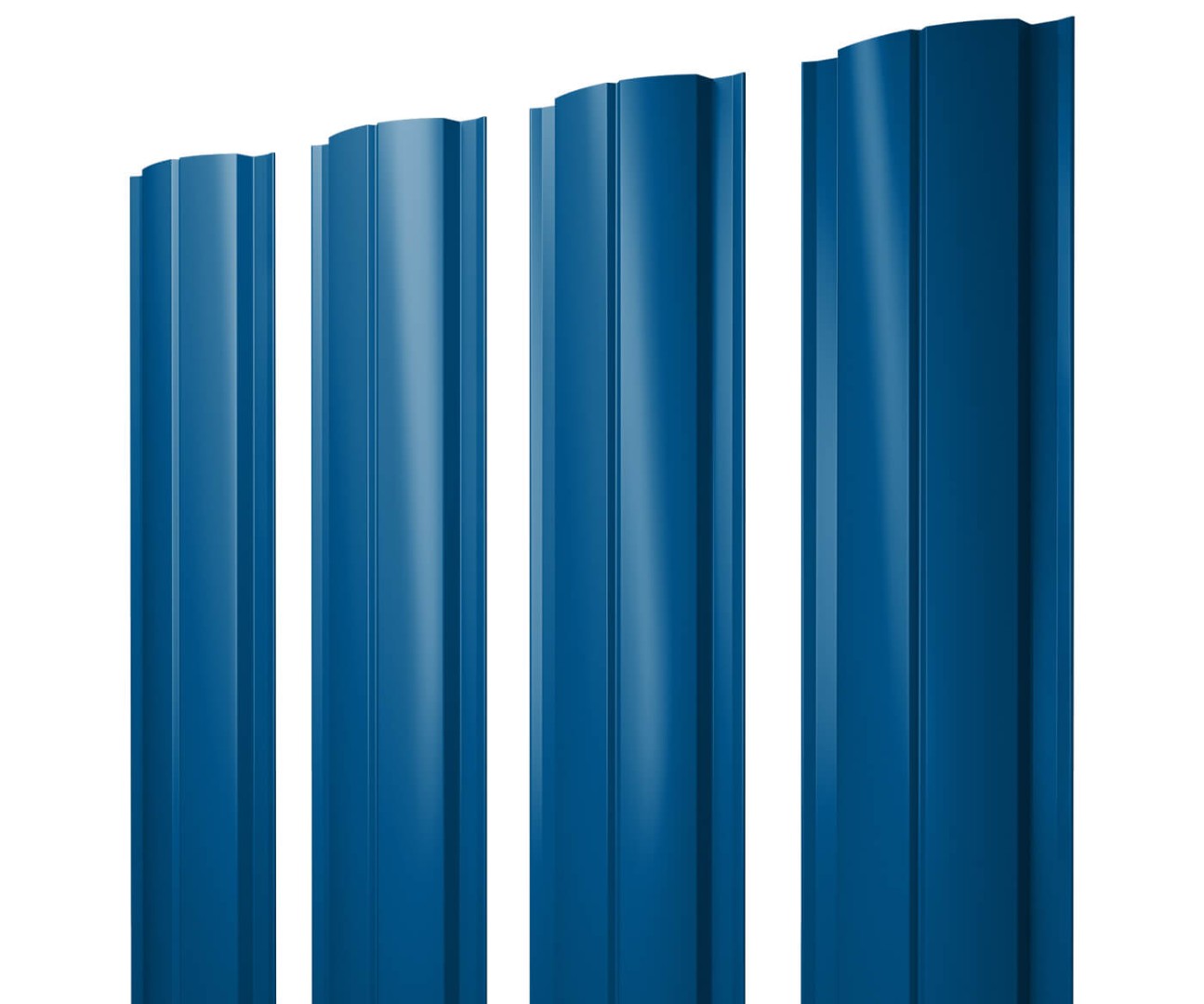 Штакетник Полукруглый Slim 0,45 PE RAL 5002 ультрамариново-синий