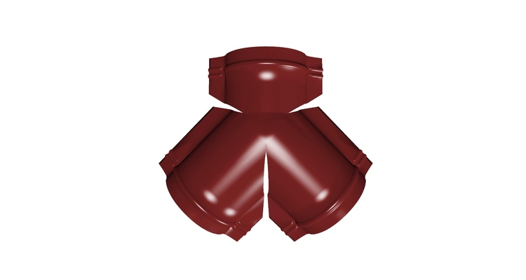 Тройник Y конька полукруглого Satin с пленкой RAL 3011 коричнево-красный