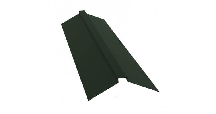 Планка конька плоского 150х40х150 GreenCoat Pural BT с пленкой RR 11 темно-зеленый (RAL 6020 хромовая зелень) (2м)