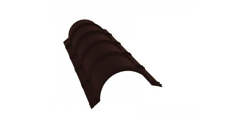 Планка конька полукруглого GreenCoat Pural Matt RR 887 шоколадно-коричневый