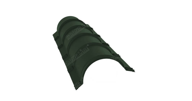 Планка малого конька полукруглого GreenCoat Pural RR 11 темно-зеленый