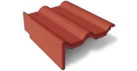 Боковая цементно-песчаная черепица Braas Франкфуртская левая, вишня