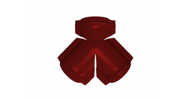 Тройник Y конька полукруглого PE RAL 3011 коричнево-красный