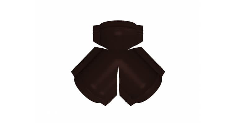 Тройник Y конька полукруглого 0,5 GreenCoat Pural BT, matt с пленкой RR 887 шоколадно-коричневый (RAL 8017 шоколад)