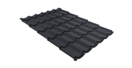 Металлочерепица классик Grand Line 0.45 PE Double RAL 7024 мокрый асфальт