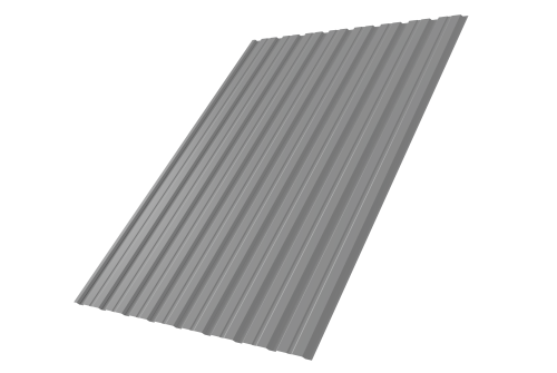 Профнастил С10В 0.45 PE с пленкой RAL 9006 бело-алюминиевый