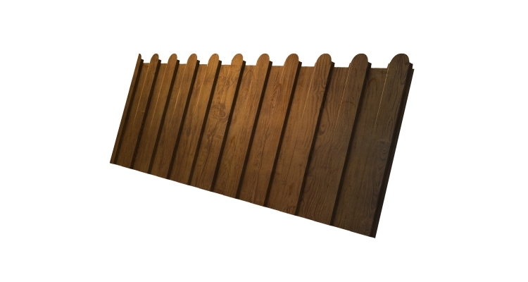 Профнастил С8A фигурный 0,45 Print Premium Golden Wood Fresh TwinColor