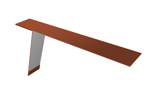 Планка карнизная фальц 130х80 0,5 Satin с пленкой RAL 8004 терракота (3м)