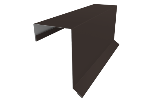 Планка торцевая кровельная фальц 65х97 0,45 PE с пленкой RR 32 темно-коричневый (3м)