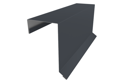 Планка торцевая кровельная фальц 65х97 0,5 Satin с пленкой RAL 7024 мокрый асфальт (3м)