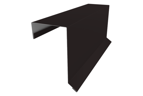 Планка торцевая кровельная фальц 65х97 0,5 Satin с пленкой RAL 9005 черный (3м)