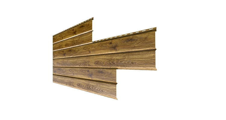 Сайдинг Металл Профиль Lбрус-XL-14х335 (ECOSTEEL_T-12-Дуб-0.45)