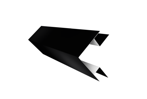 Планка угла внешнего сложного Экобрус Grand Line 0,5 Satin с пленкой RAL 9005 черный (2м)