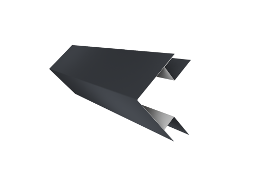 Угол внешний сложный 75х75 0,5 Drap TX RAL 7024 мокрый асфальт (3м)