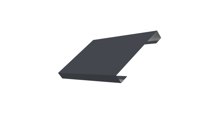 Ламель лицевая 150 забора жалюзи Texas стартовая/финишная для калиток и ворот 0.45 Drap TX RAL 7024 мокрый асфальт