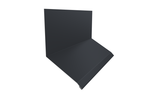 Планка примыкание верхнее к стене фальц Grand Line 150х130х20 0,45 Drap TX RAL 7024 мокрый асфальт (3м)