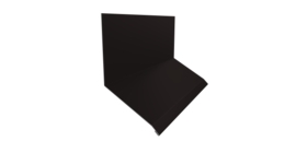 Планка примыкание верхнее к стене фальц Grand Line 150х130х20 0,45 Drap TX RAL 9005 черный (3м)