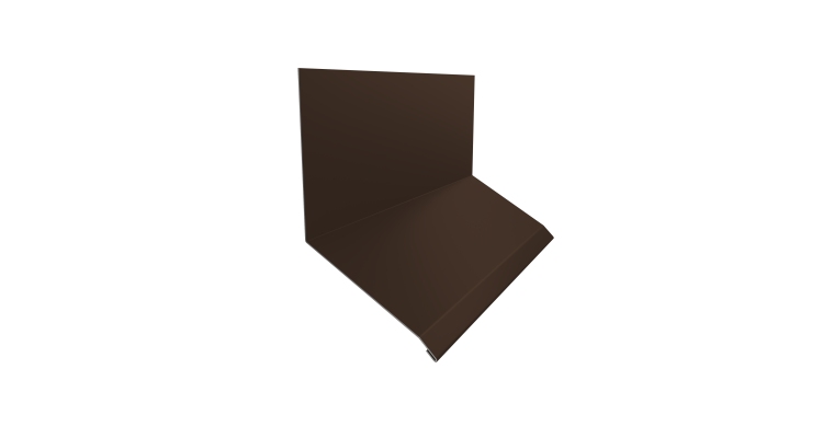 Планка примыкание верхнее к стене фальц Grand Line 150х130х20 0,45 Drap TwinColor RAL 8017 шоколад (2м)
