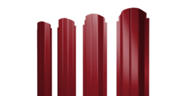 Штакетник П-образный А фигурный 0.45 PE RAL 3003 рубиново-красный